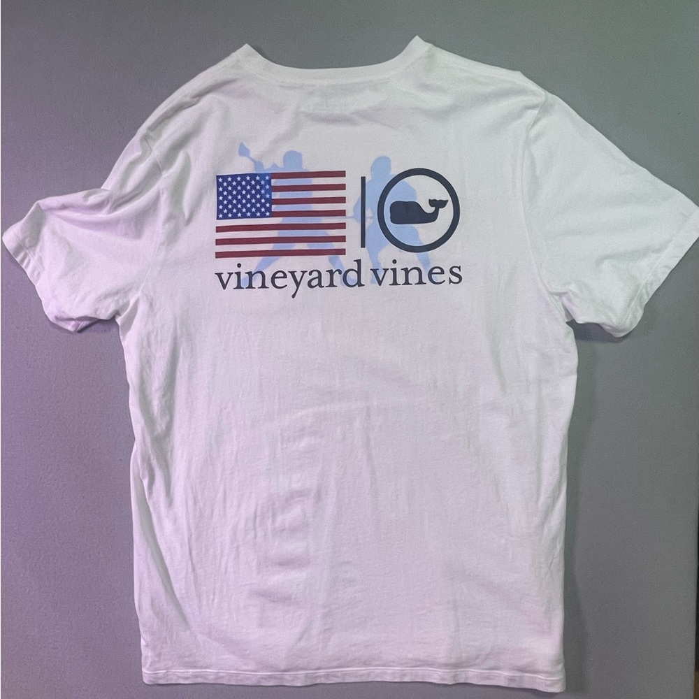 Vineyard Vines Lacrosse Graphic Tee Patriotic Design Men’s Size L Short Sleeve